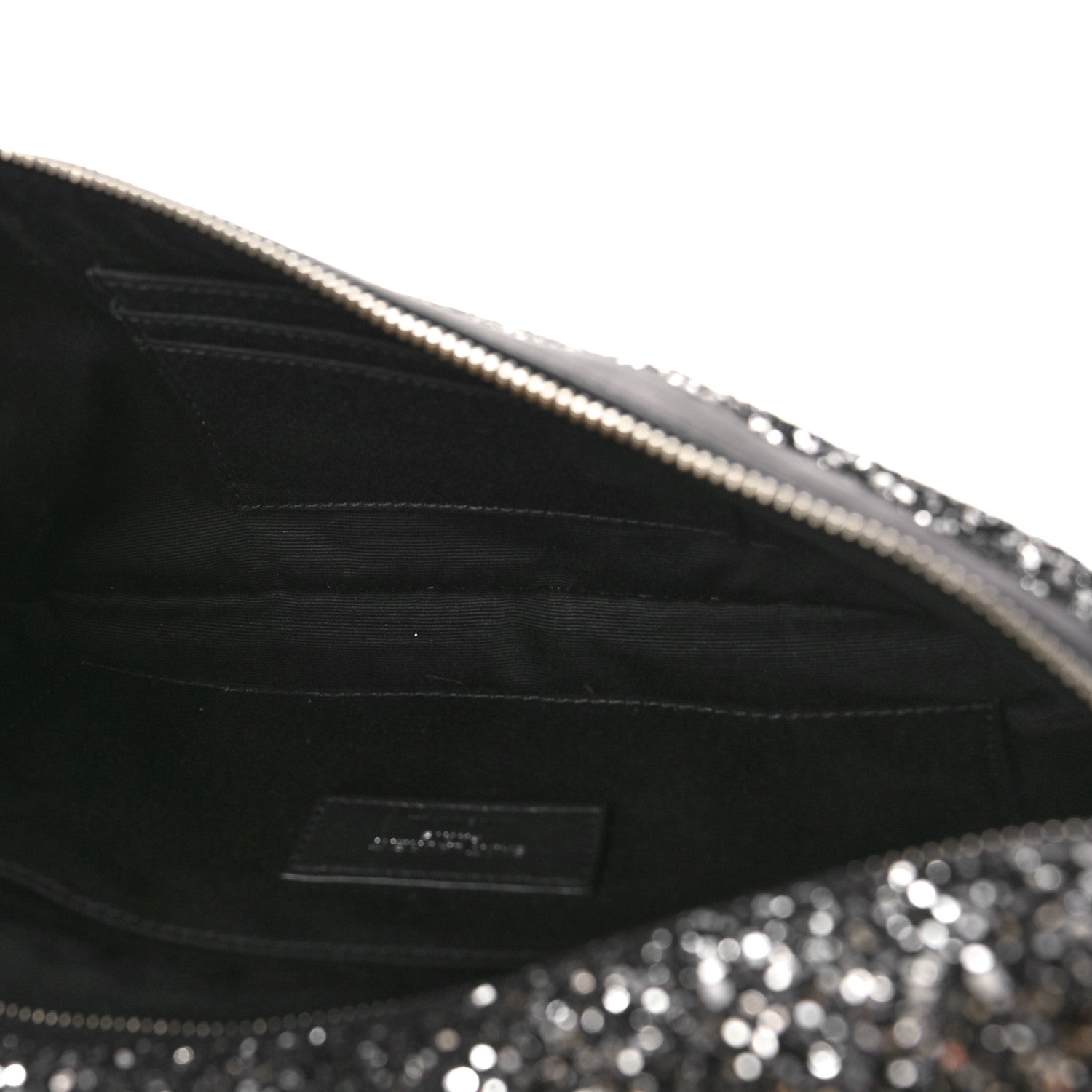 Saint Laurent Lambskin Glitter Belt Bag Metallic Black 5 of 9