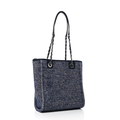 Chanel Mixed Fibers Calfskin Mini Deauville Tote Blue 2 of 4