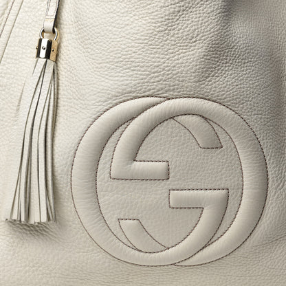 Gucci Pebbled Calfskin Large Soho Shoulder Bag Off White 15 of 15