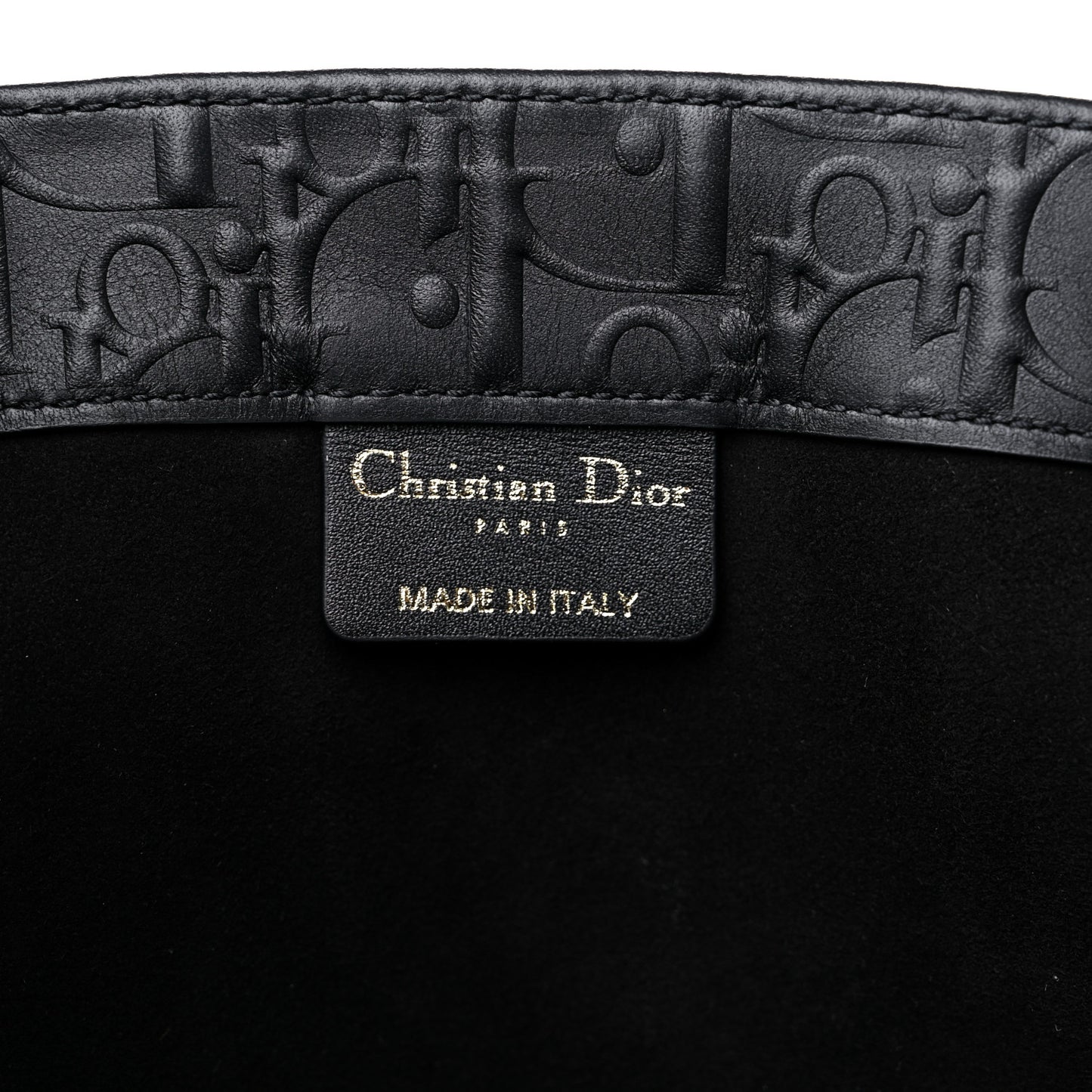 Oblique Calfskin Embossed Large Book Tote Black