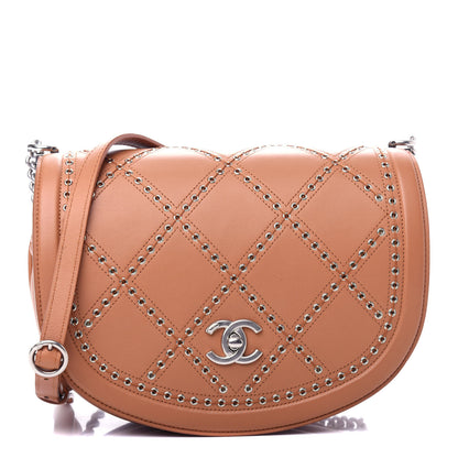 Chanel Calfskin Coco Eyelets Small Flap Bag Camel 1 of 10