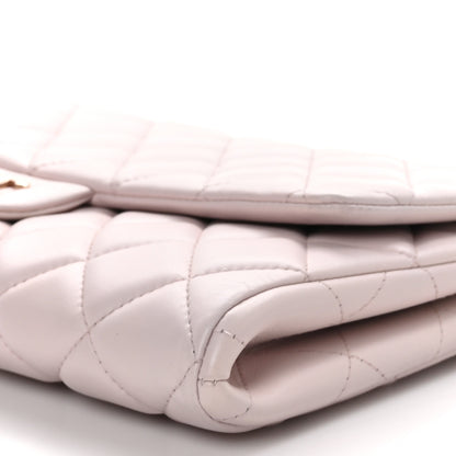 Chanel Lambskin Quilted Clutch with Chain Flap Light Pink 10 of 11