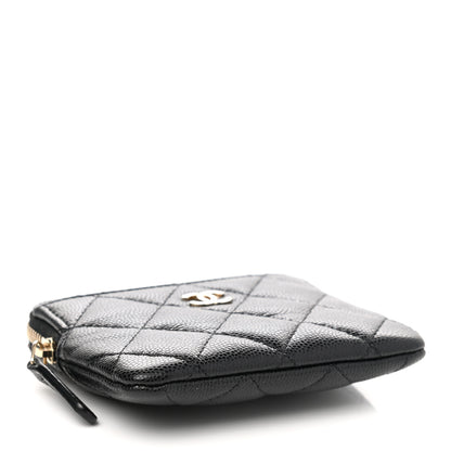 Chanel Caviar Quilted Zip Card Holder Wallet Black 4 of 8