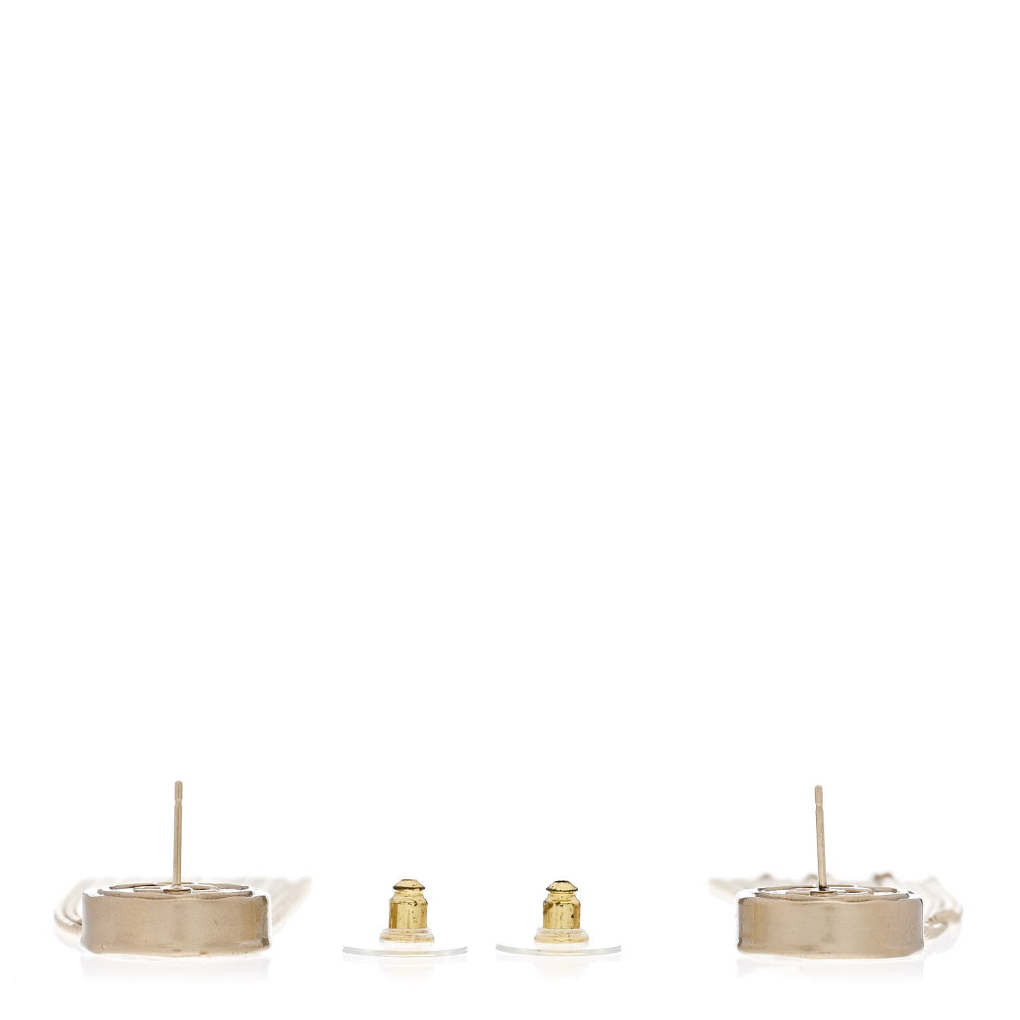 Metal CC Multi Strand Chain Drop Earrings Gold