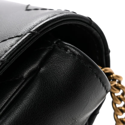 Gucci Calfskin Matelasse Super Mini GG Marmont Shoulder Bag Black 13 of 14