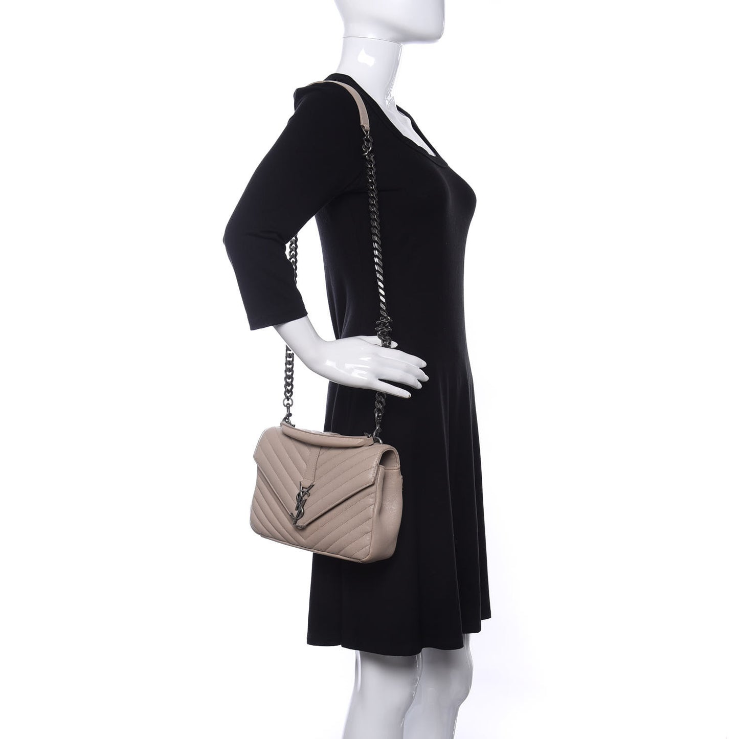 Sheepskin Matelasse Chevron Monogram Medium College Bag Rose Antic