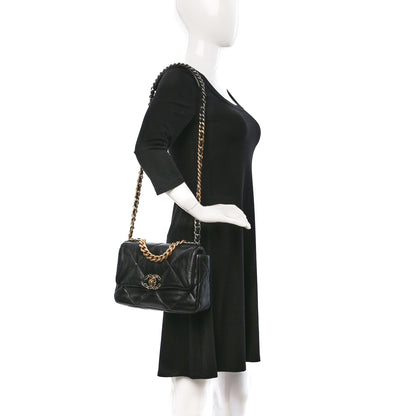 Chanel Lambskin Quilted Medium Chanel 19 Flap Black 2 of 9