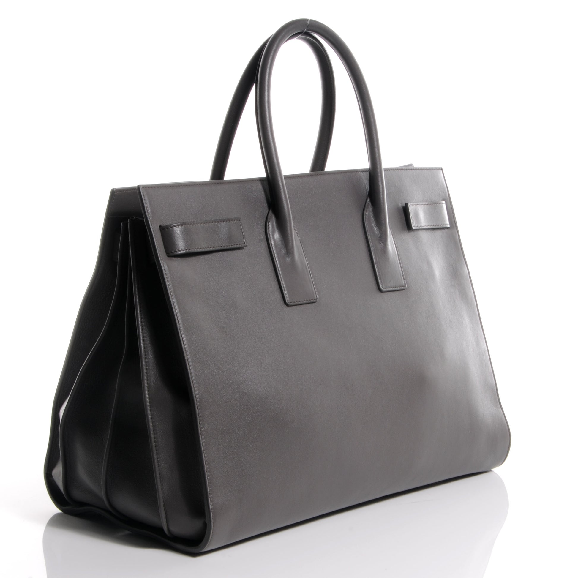 Saint Laurent Leather Large Sac de Jour Carryall Grey 3 of 9
