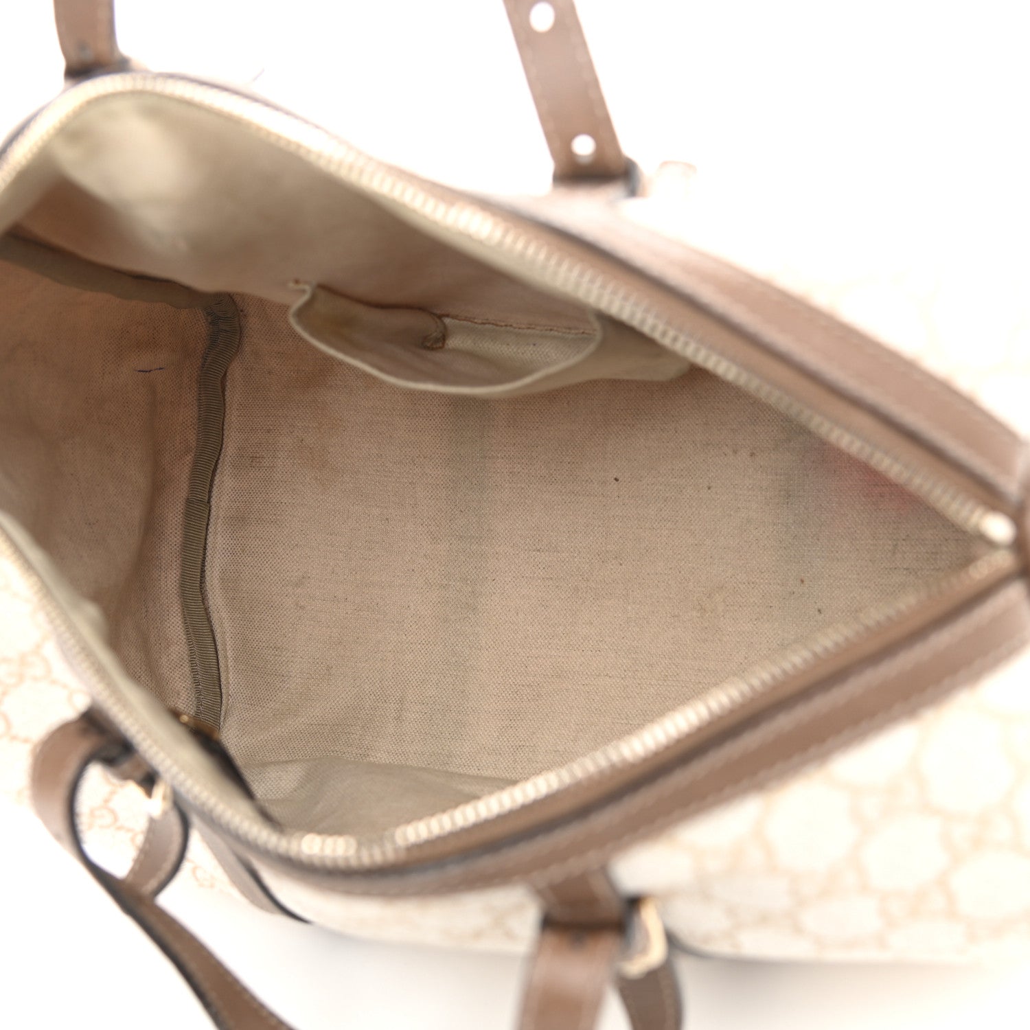Gucci GG Supreme Monogram Calfskin Medium Nice Boston New Mystic White Beige Brown 5 of 16