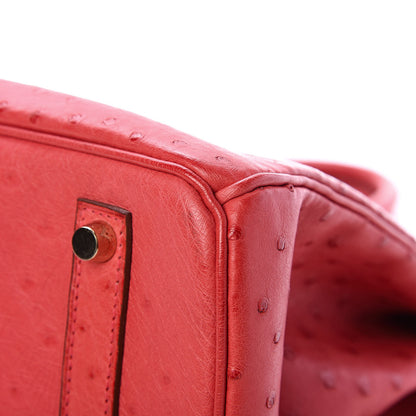 Hermes Ostrich Birkin 35 Rouge Vif 35 of 37
