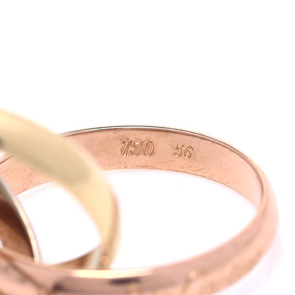 Cartier 18K Pink Yellow White Gold Classic Les Must De Cartier Trinity Ring 56 7.5 8 of 10
