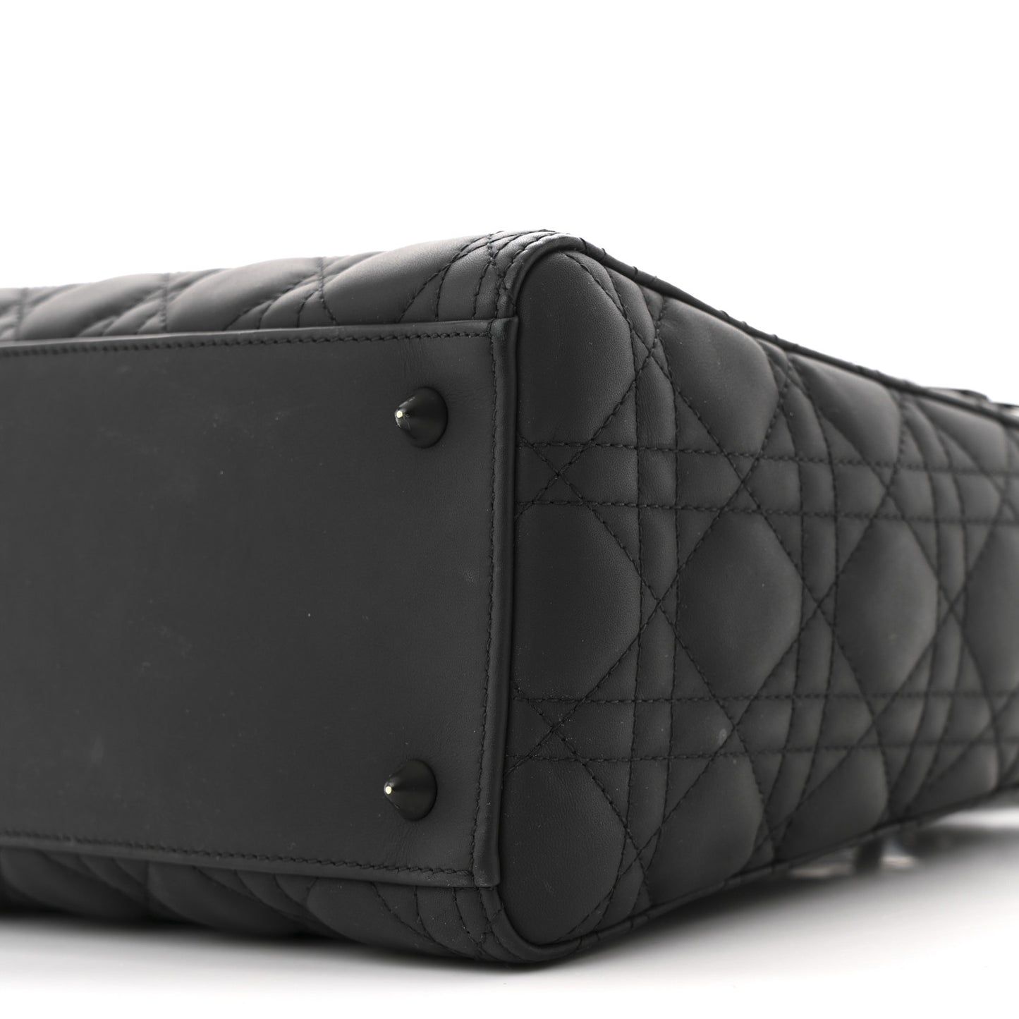 Ultra Matte Calfskin Cannage Medium Lady Dior Black