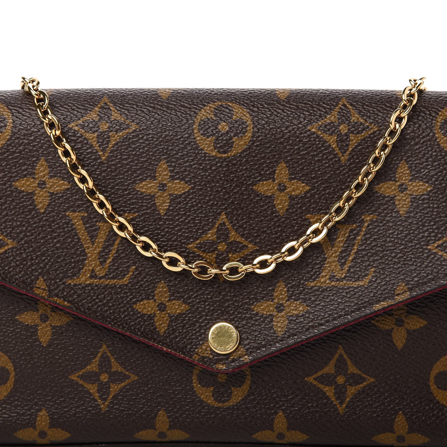 Monogram Pochette Felicie Chain Wallet Fuchsia