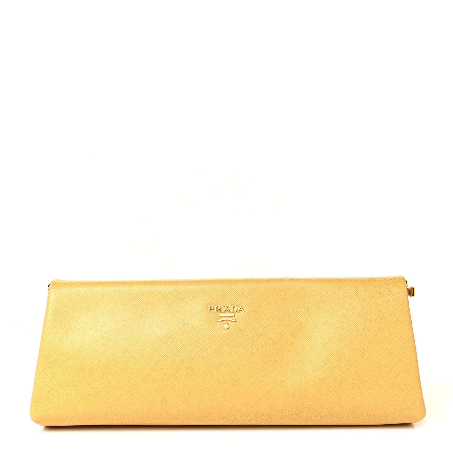 Prada Saffiano Lux East West Frame Clutch Ginestra 1 of 12