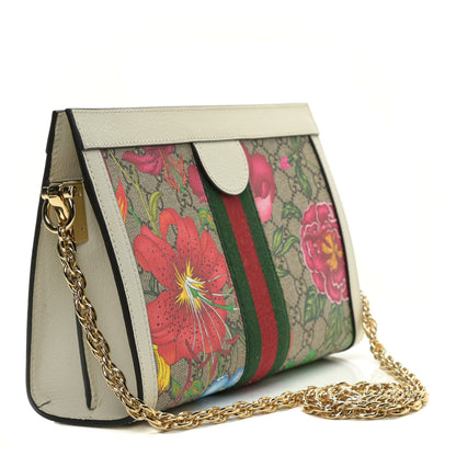 Gucci GG Supreme Monogram Flora Web Small Ophidia Chain Shoulder Bag White 3 of 11