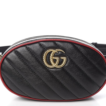 Gucci Calfskin Matelasse GG Marmont Belt Bag 75 30 Black 10 of 11