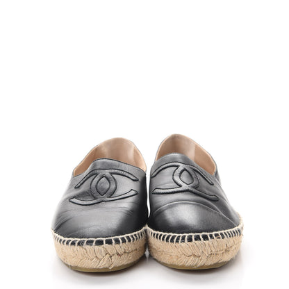Chanel Lambskin CC Espadrilles 39 Black 2 of 10