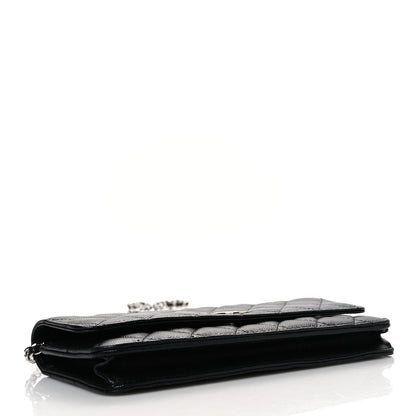 Chanel Caviar Quilted Coco Chanel Logo Clutch With Chain Flap Black 4 of 11