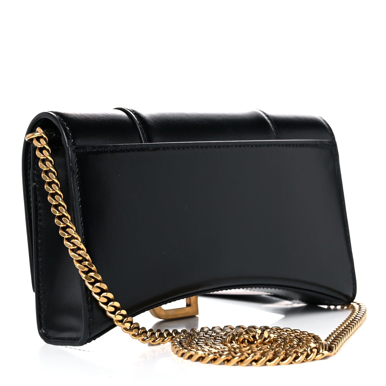 Balenciaga Shiny Box Calfskin Hourglass Chain Bag Black 3 of 9