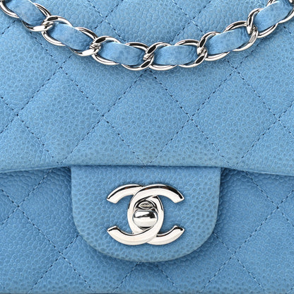 Chanel Iridescent Caviar Quilted Mini Rectangular Flap Light Blue 11 of 11