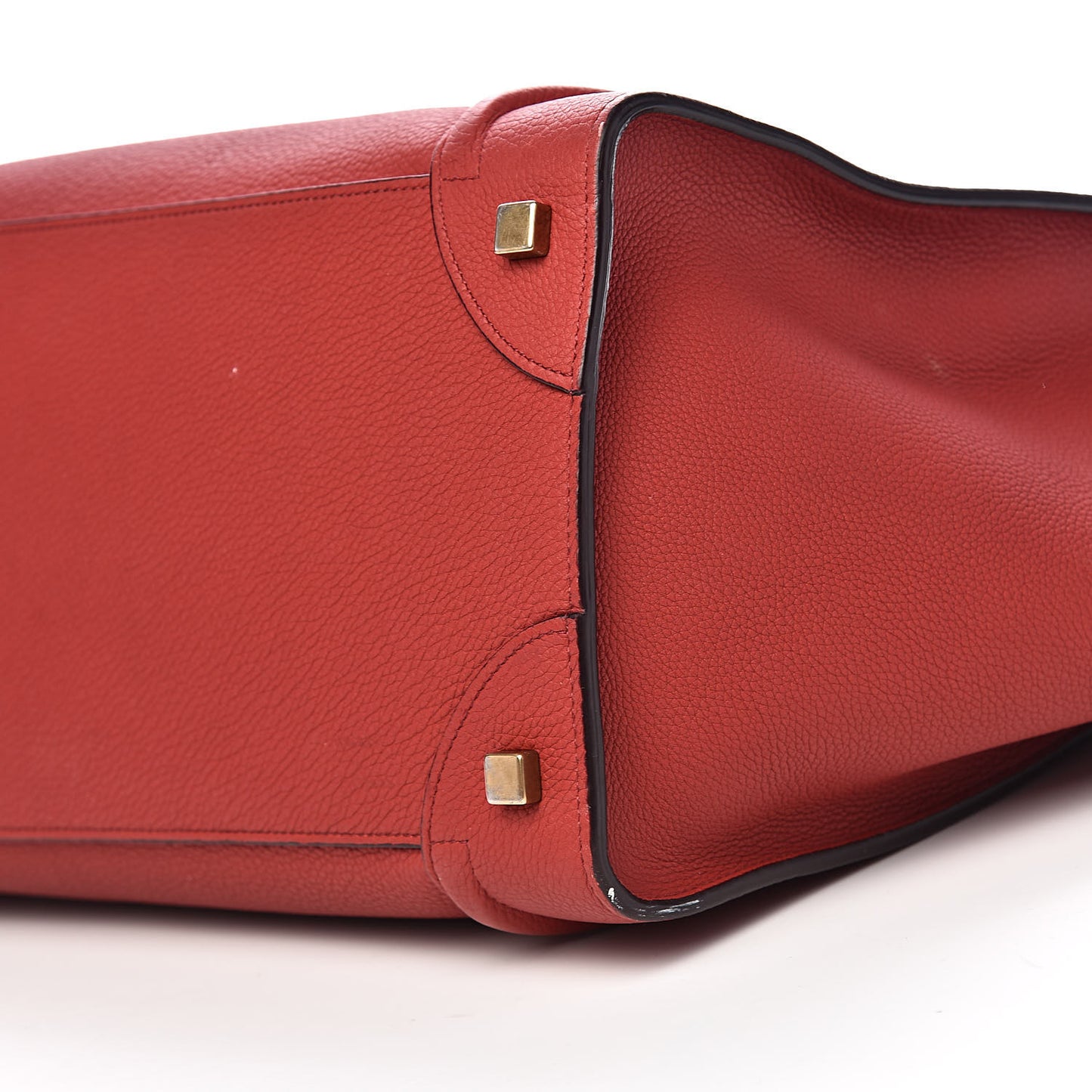 Drummed Calfskin Mini Luggage Coquelicot