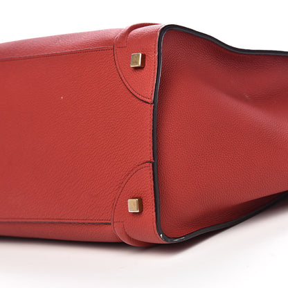 Celine Drummed Calfskin Mini Luggage Coquelicot 12 of 16