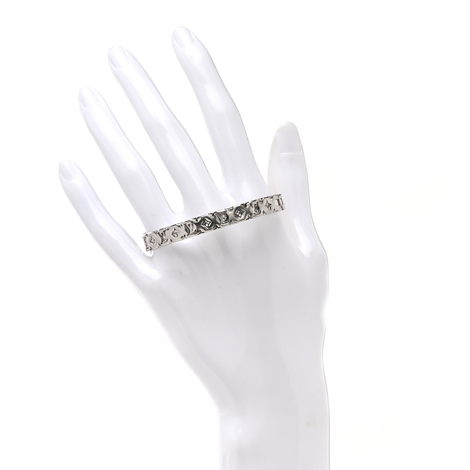 Louis Vuitton Palladium Pillow Nanogram Cuff S Silver 2 of 6