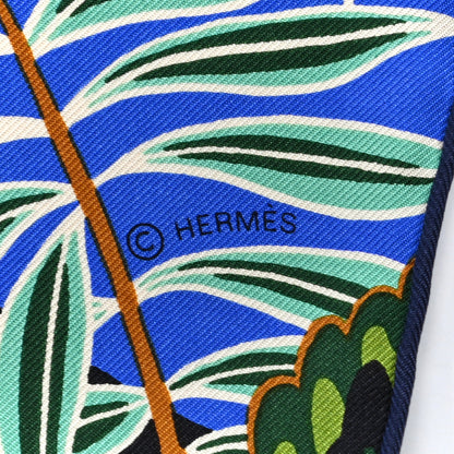 Hermes Silk The Three Graces Scarf 90 Bleu Vif Marron Vert 3 of 6