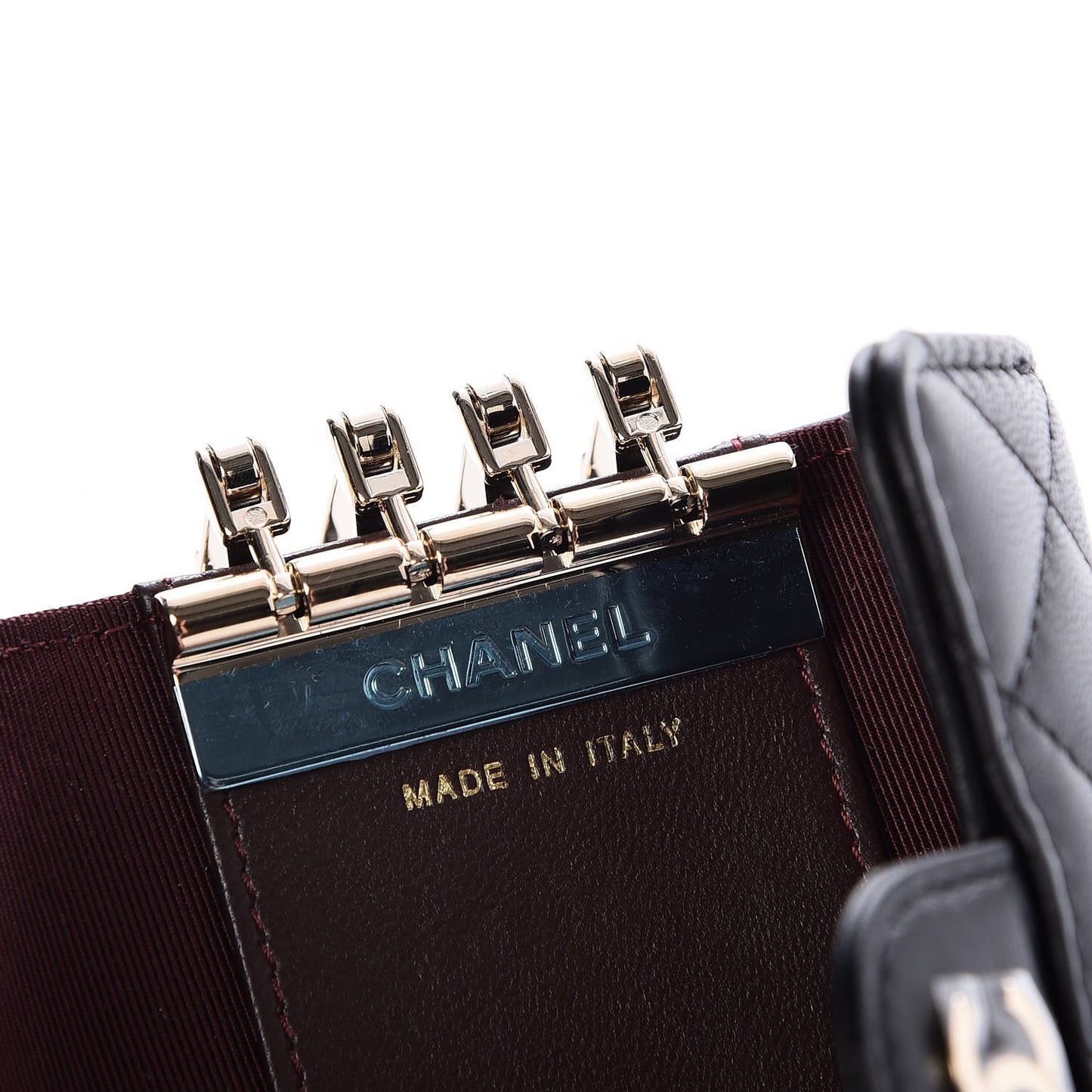 Lambskin Quilted 4 Key Holder Black