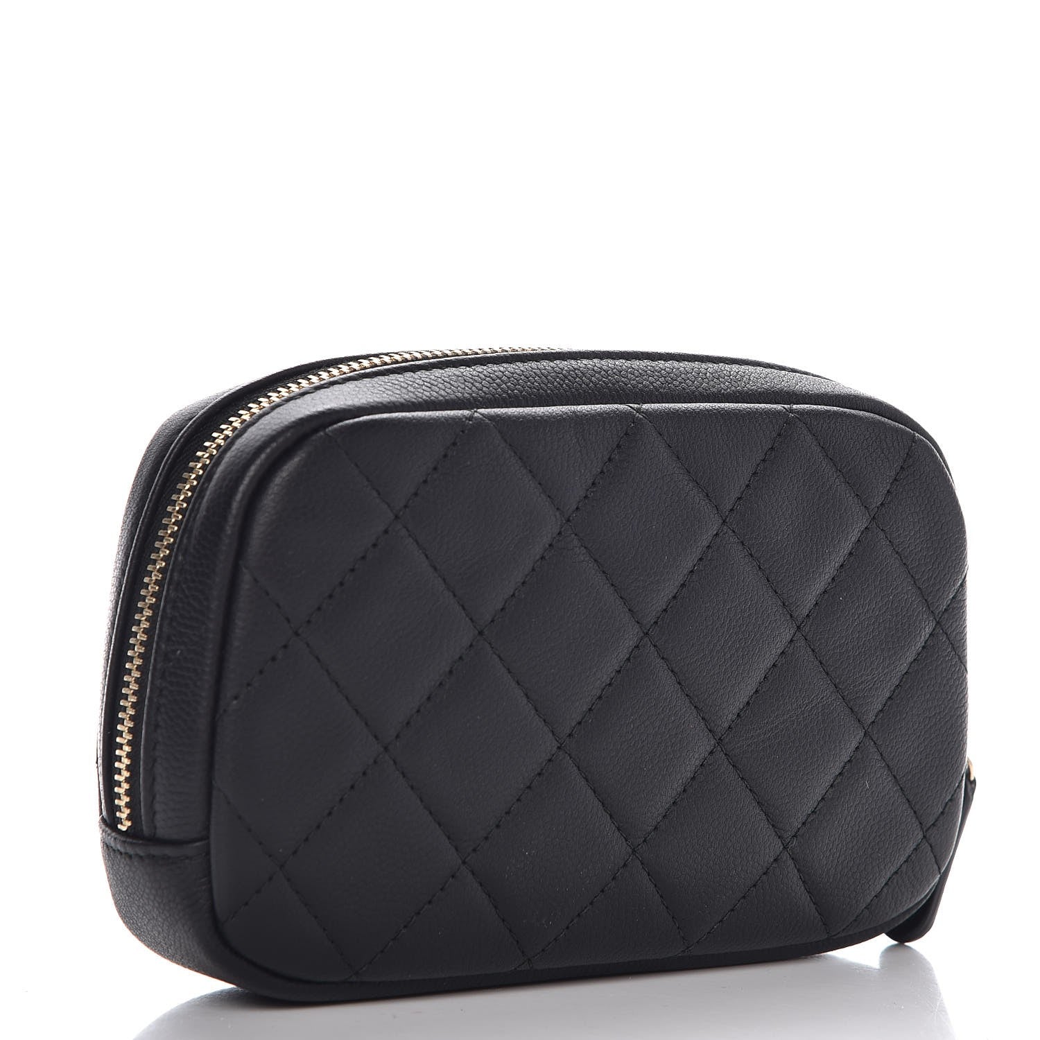 Chanel Caviar Quilted Small Curvy Pouch Cosmetic Case Black 4 of 8