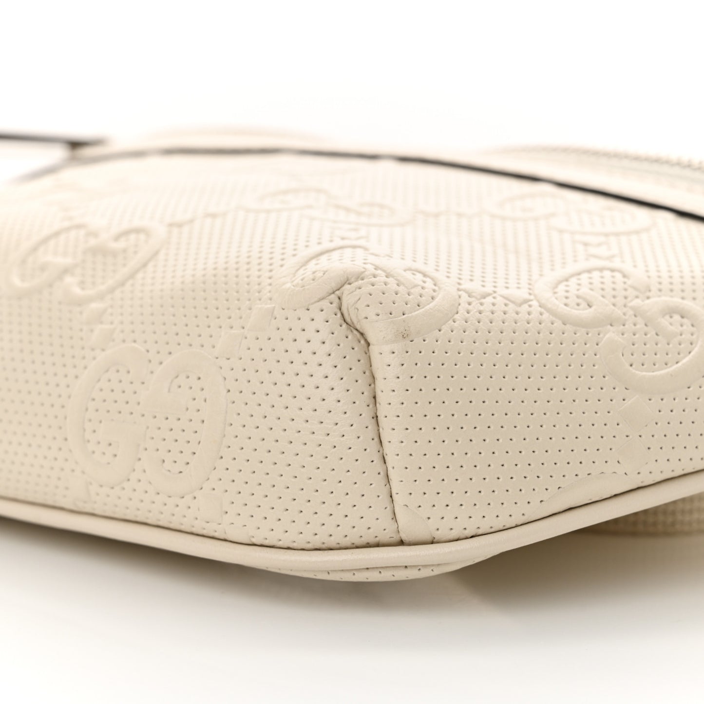 Calfskin GG Tennis Embossed Belt Bag Mystic White
