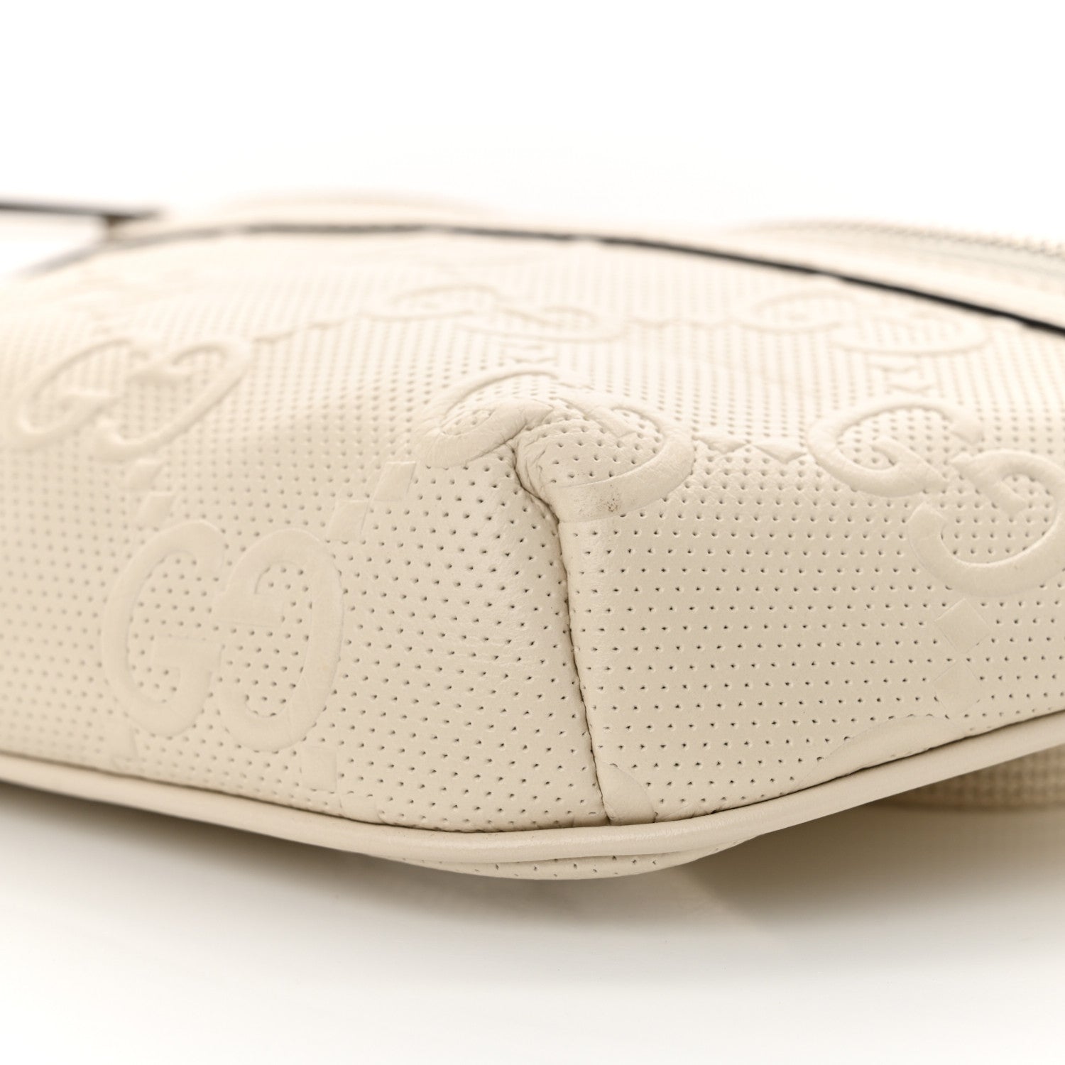 Gucci Calfskin GG Tennis Embossed Belt Bag Mystic White 10 of 11