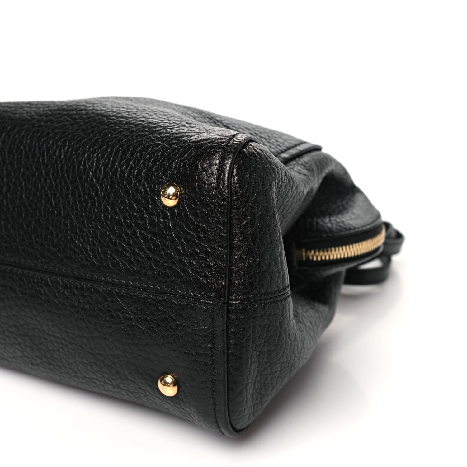 Fendi Pebbled Calfskin Small Chameleon Tote Black 10 of 11