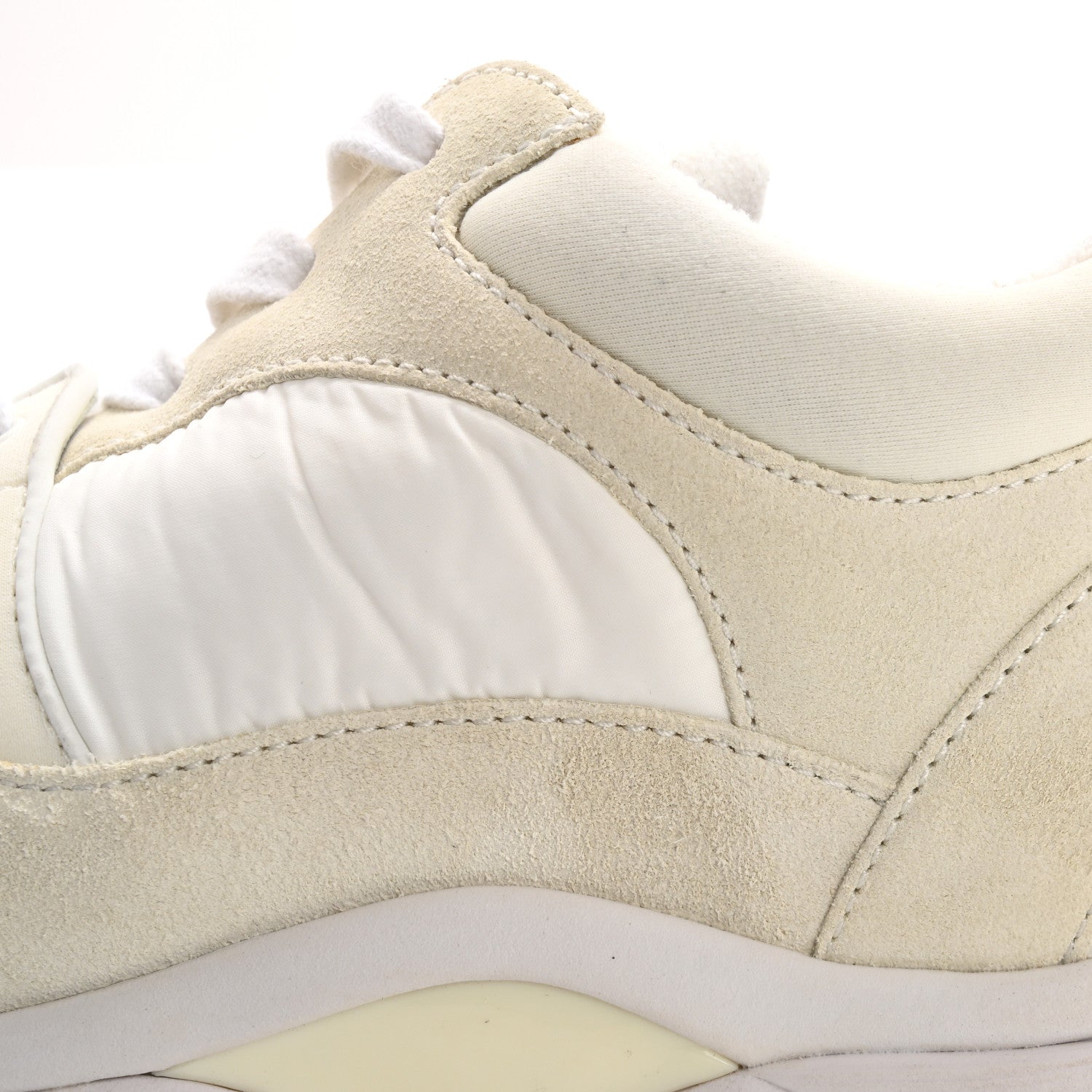 Chanel Suede Calfskin Fabric CC Sneakers 38 White 11 of 16