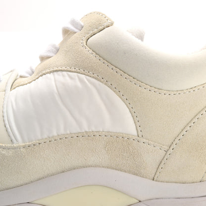 Chanel Suede Calfskin Fabric CC Sneakers 38 White 11 of 16