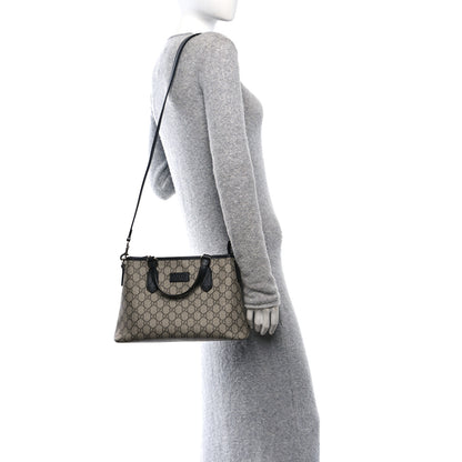 Gucci GG Supreme Monogram Small Zippered Tote Dark Brown 2 of 10