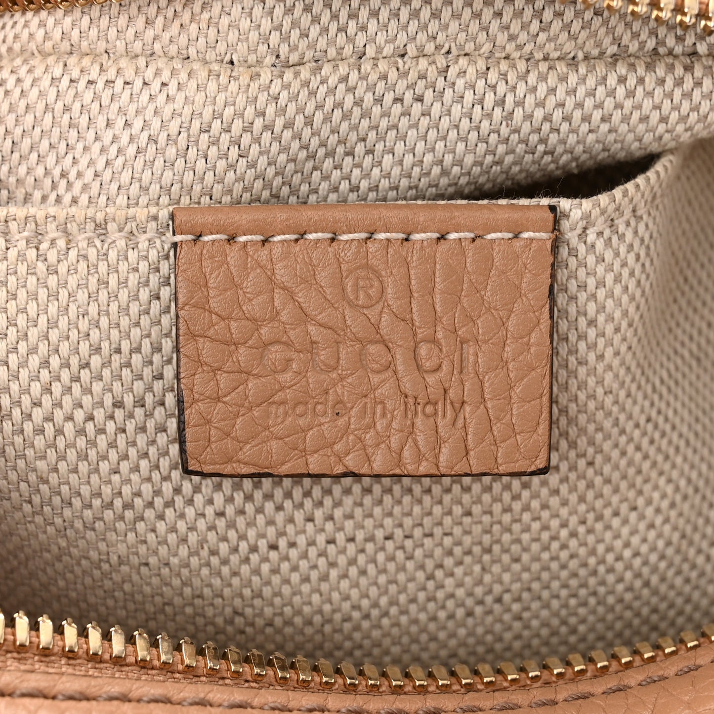 Pebbled Calfskin Small Soho Disco Bag Camelia