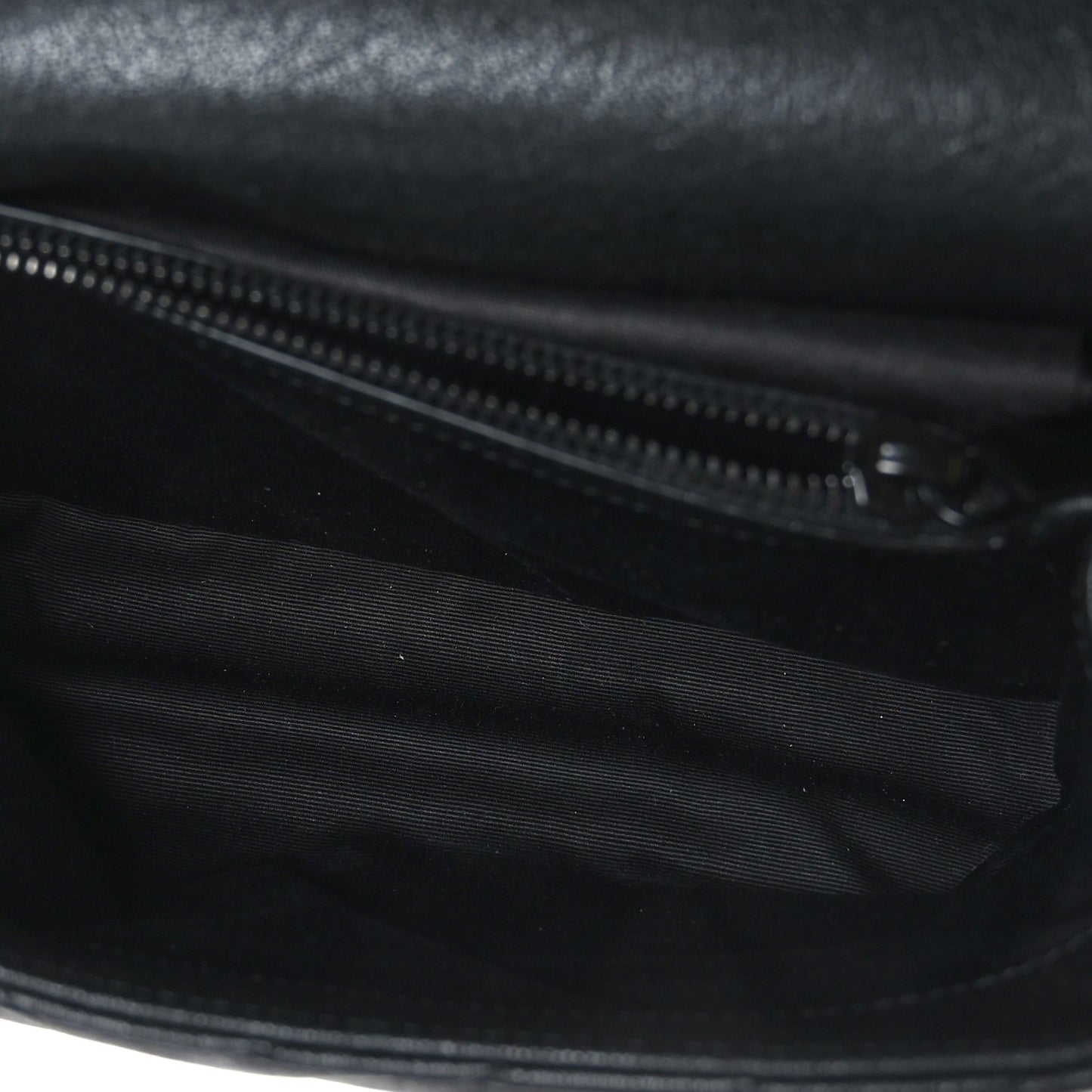 Sheepskin Matelasse Chevron Monogram Monochrome Medium College Bag Black