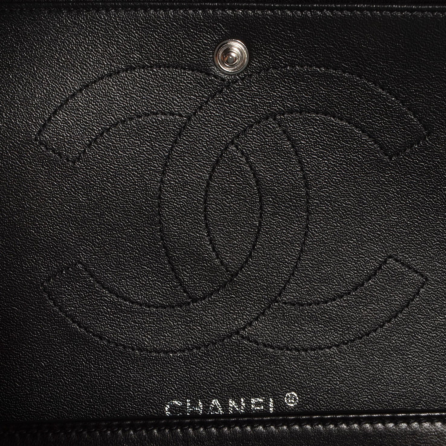 Chanel Lambskin Chevron Quilted Jumbo Double Flap So Black 6 of 10