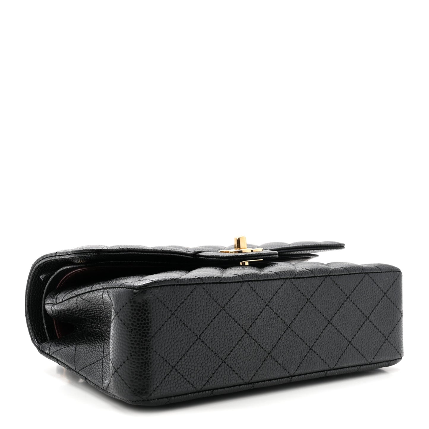 Caviar Quilted Small Double Flap Black