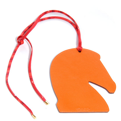 Hermes Samarcande Horse Ornament Bag Charm Vermillion and Orange 1 of 5