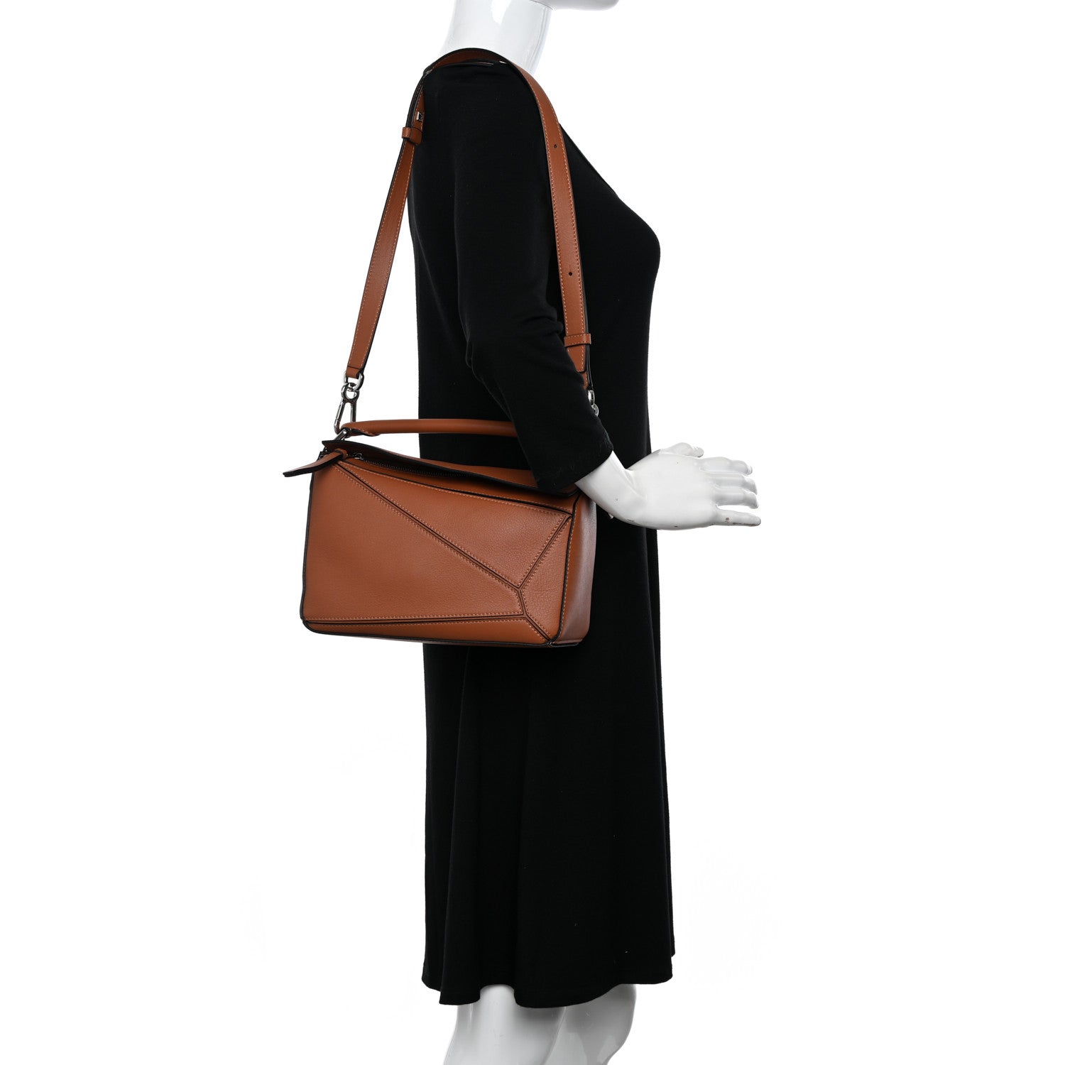 Loewe Calfskin Small Puzzle Bag Tan 2 of 9