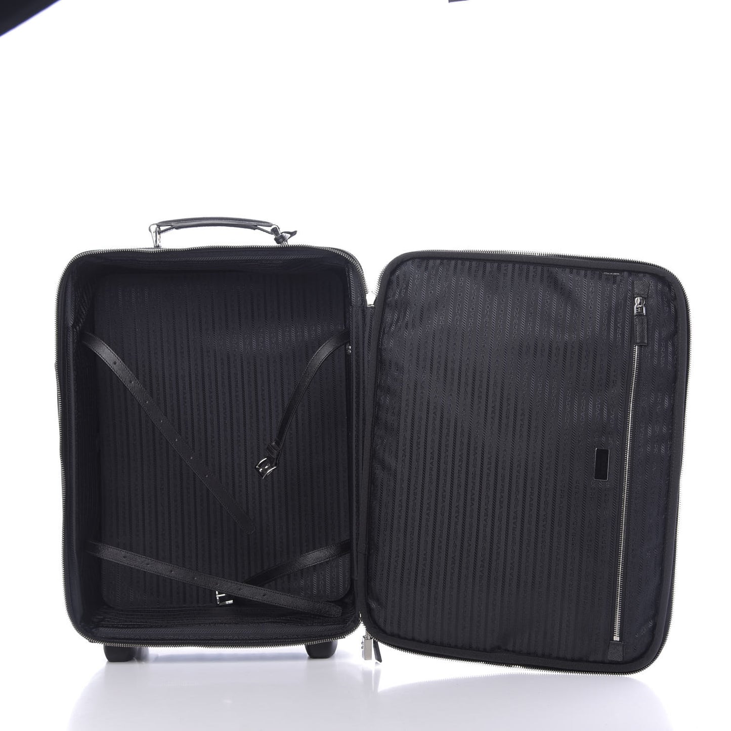Tessuto Saffiano Trolley Luggage Black