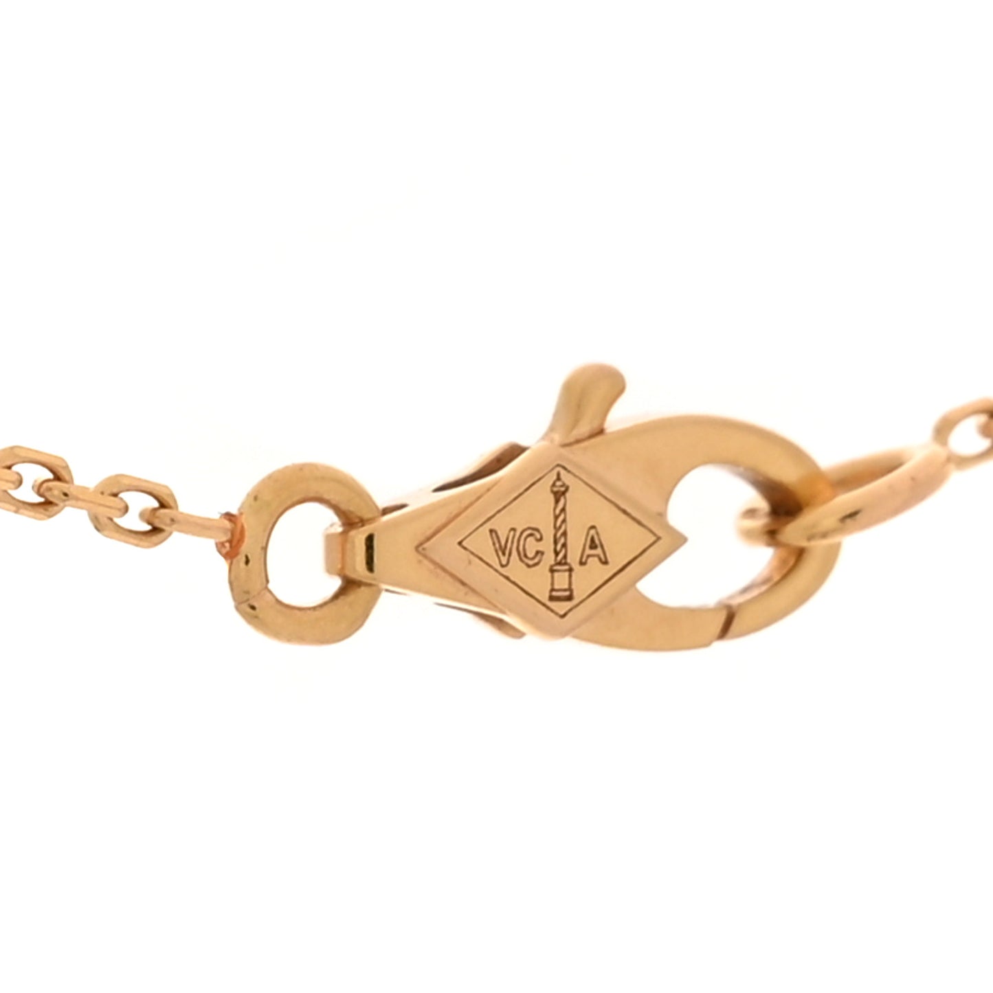 18K Rose Gold Carnelian Sweet Alhambra Pendant Necklace