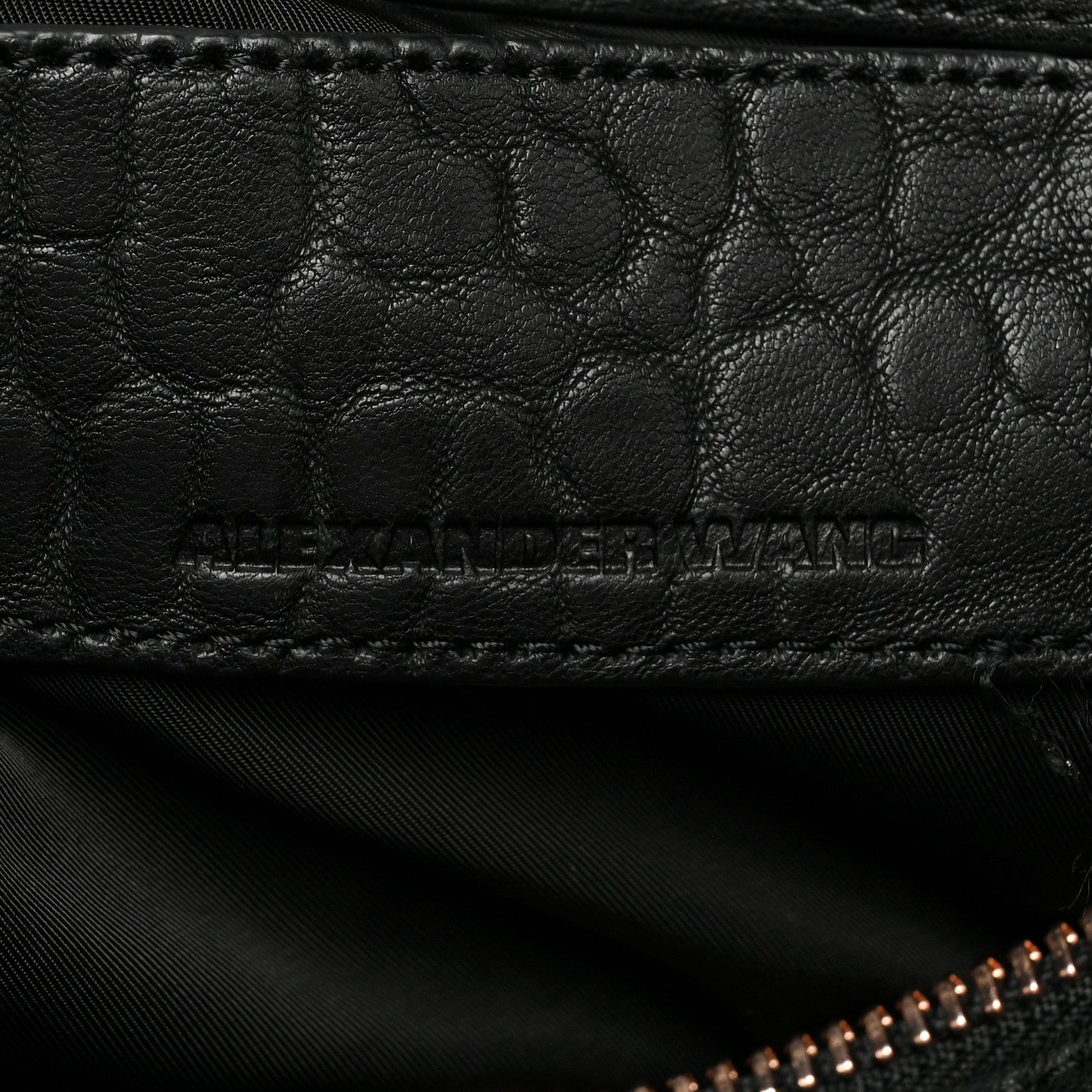 Alexander Wang Pebbled Lambskin Rockie Black Rose Gold Hardware 5 of 16