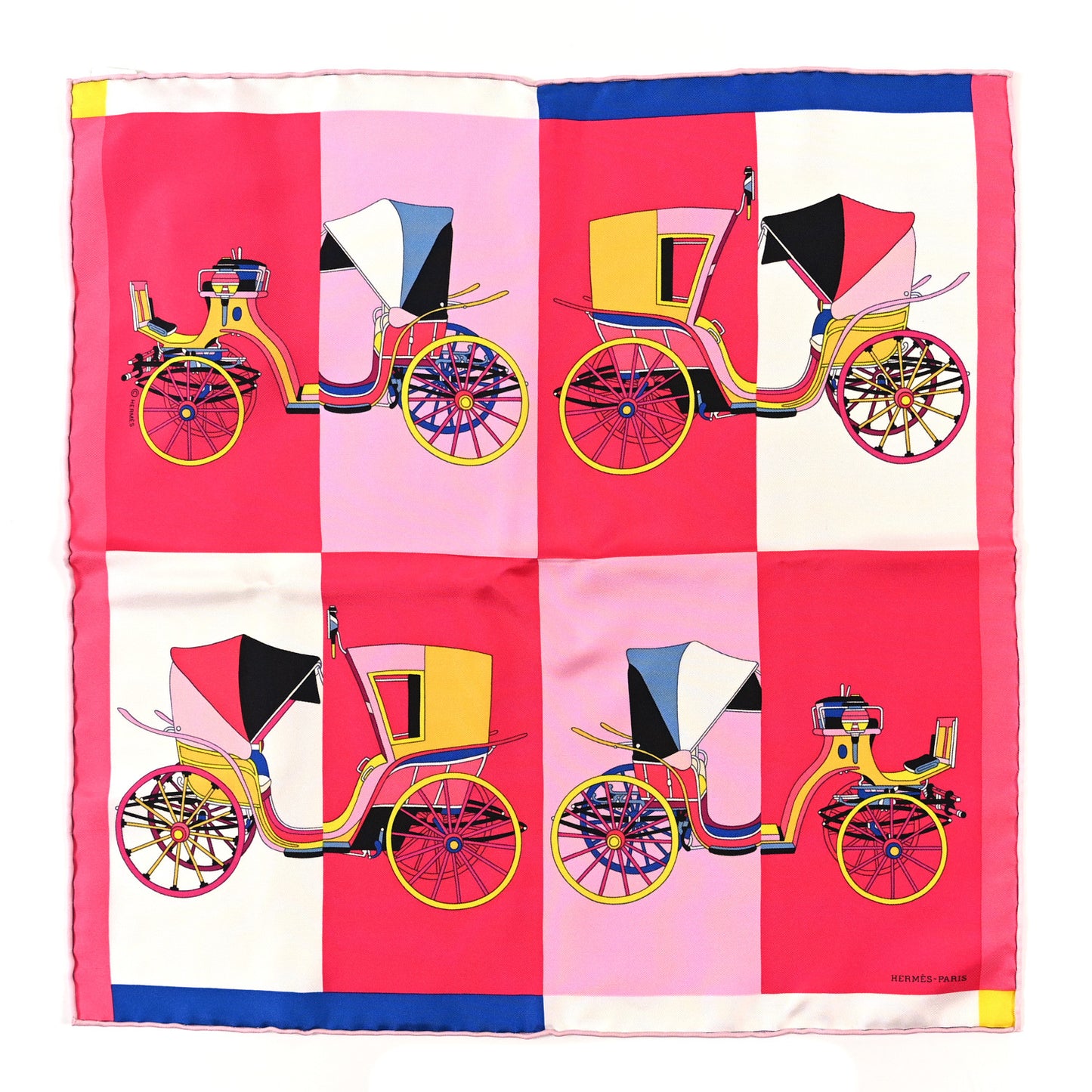 Silk Voitures Exquises Pocket Square Scarf Rose Vif Rose Pale