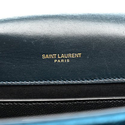 Saint Laurent Velvet Small Classic Monogram Kate Tassel Satchel Blue 6 of 21