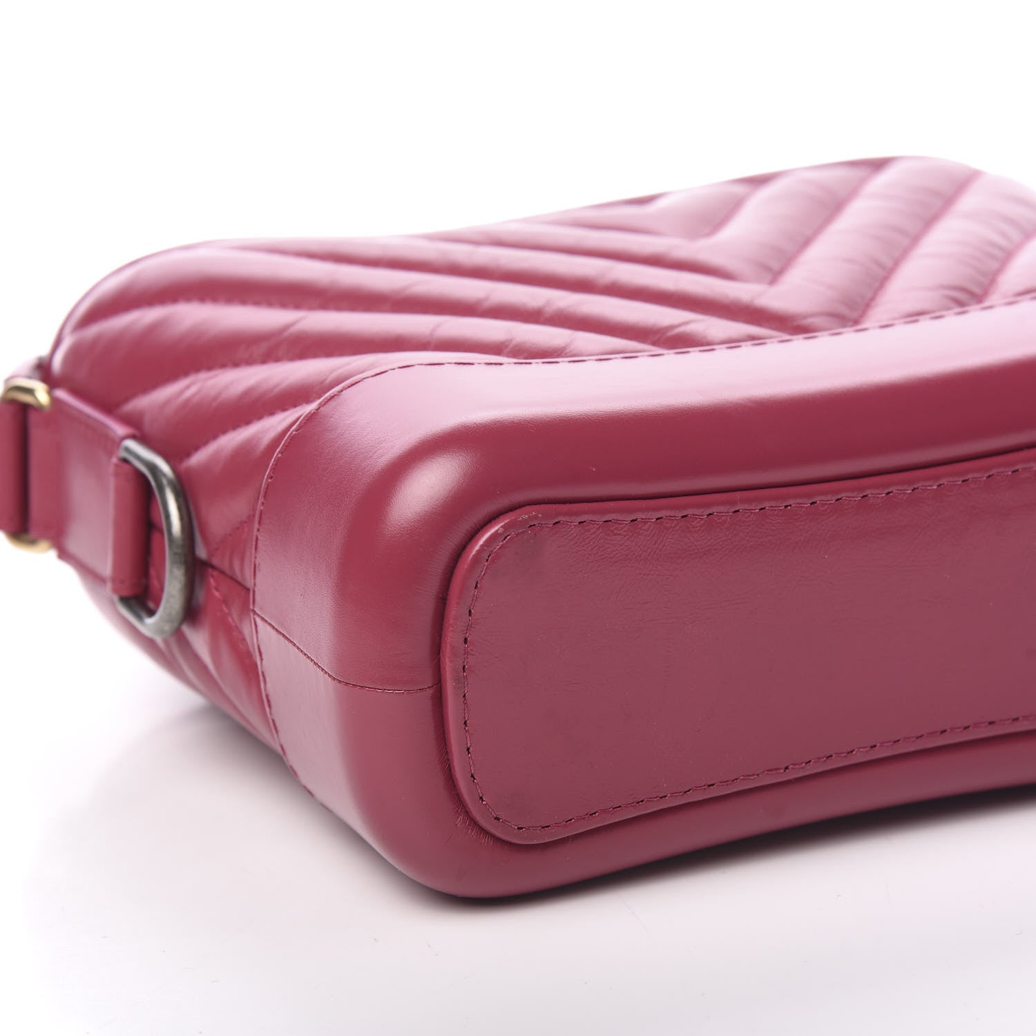 Chanel Aged Calfskin Chevron Quilted Small Gabrielle Hobo Dark Pink 7 of 9