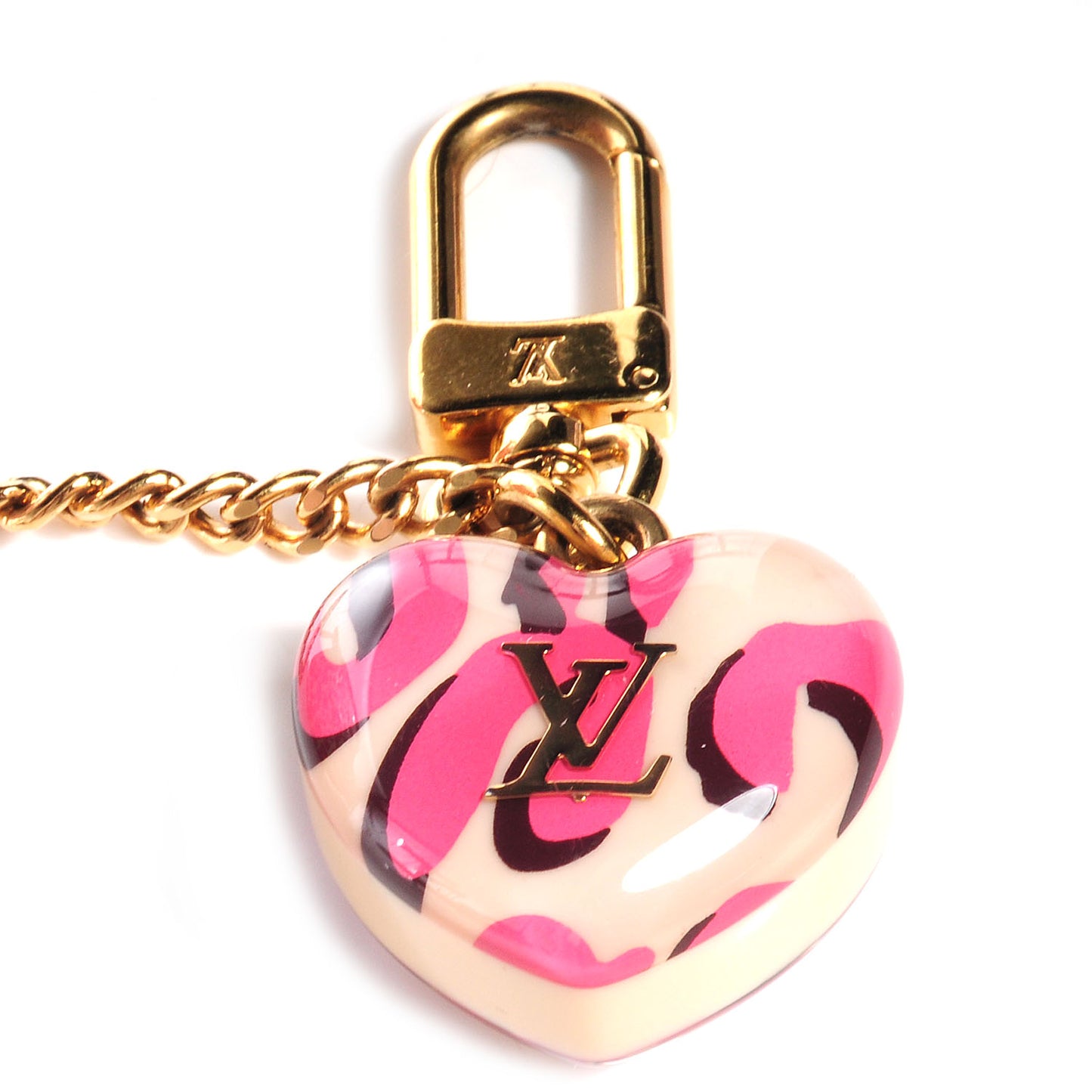 Vernis Leopard Coeur Heart Coin Purse Blanc Corail