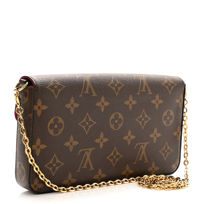 Louis Vuitton Monogram Pochette Felicie Chain Wallet Fuchsia 5 of 11